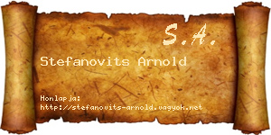 Stefanovits Arnold névjegykártya
